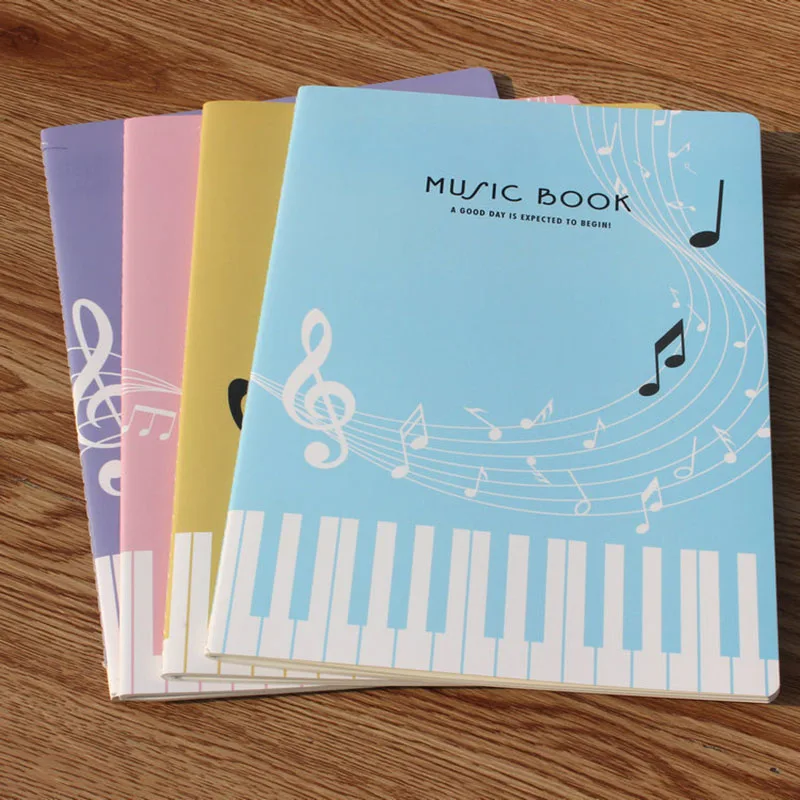 4pcs Random Creative Sheet Music Books Fashion Simple 36 Sheets Piano Music Notebook For Student Practical Music Exercise Book