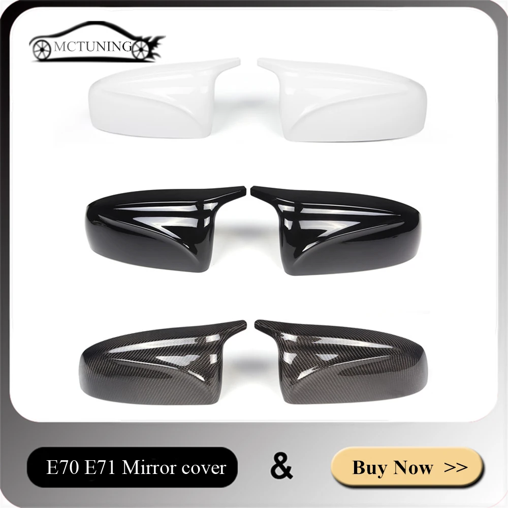 L&R Mirror cover For X5 E70 X6 E71 ABS/ Carbon fiber Rearview Mirror cover Replacement original For E70 E71 2007-2013