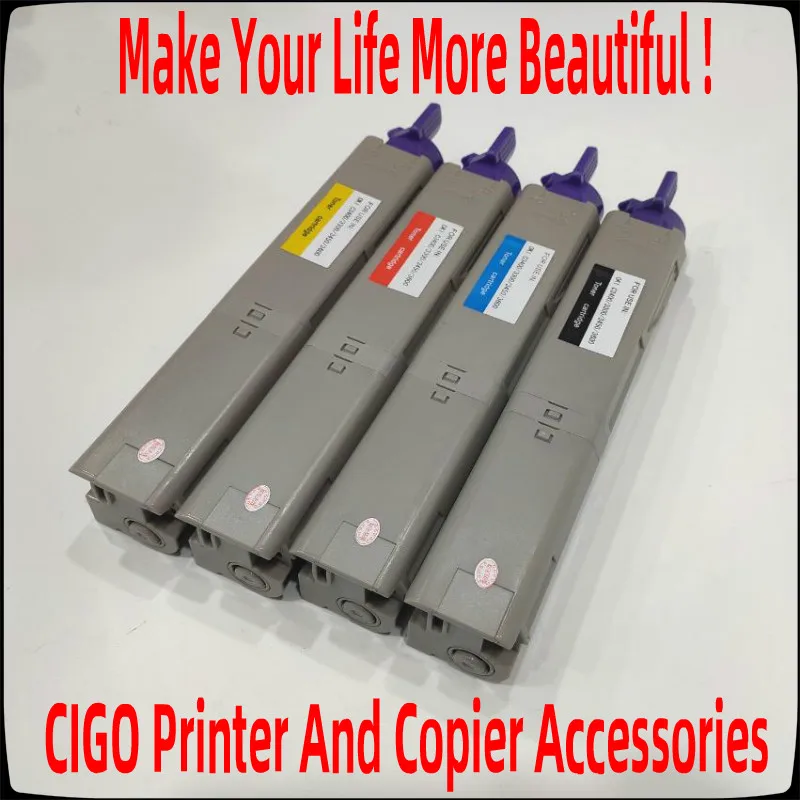 Black Color Toner Cartridge For Okidata C3300n C3400n C3600n C3450n C3530n,43459312 43459353 43459354 43459355 Toner,4 Colors