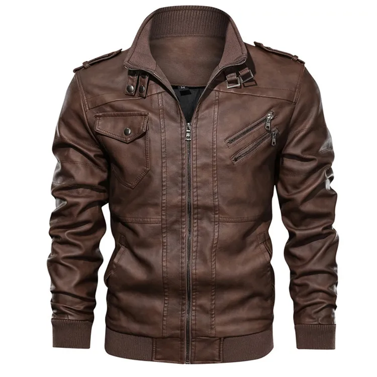 KB New Men's Leather Jackets Autumn Casual Motorcycle PU Jacket Biker Leather Coats Brand Clothing EU Size SA722 67 H87a7d349cd8446398c6afb736cfb00c5v