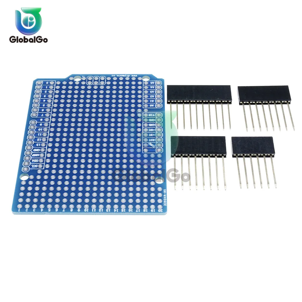 Prototype PCB Board For Arduino R3 ATMEGA328P Shield Board Breadboard FR-4 2.54mm 2mm Pitch 5pin 10Pin Female Connector