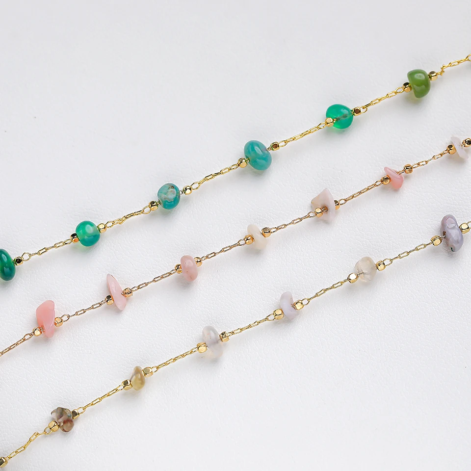 Natural Stone Chain  Necklace  for Women Fashion Jewelry on Neck Set  Party /Wedding Luxury Gift  Handwork Sweater Chian Femme