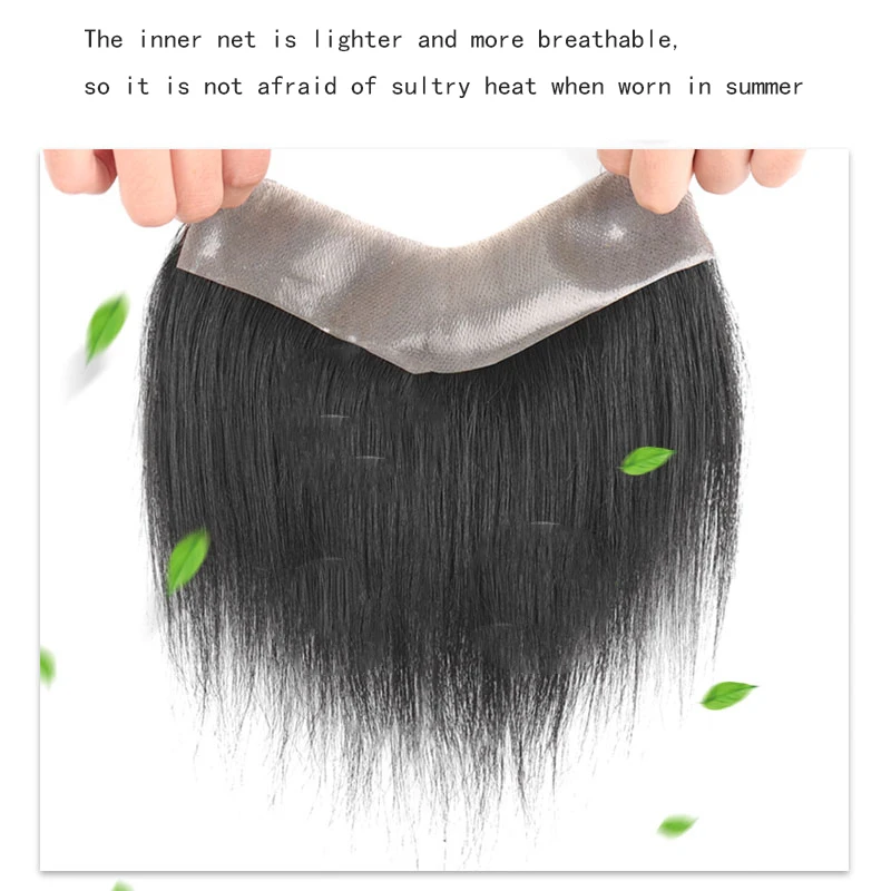 TALANG synthetic wig transparent hairline wig Men Toupee Hair Thin Skin PU V Style Front Hair Replacement Systems Indian Hairpi