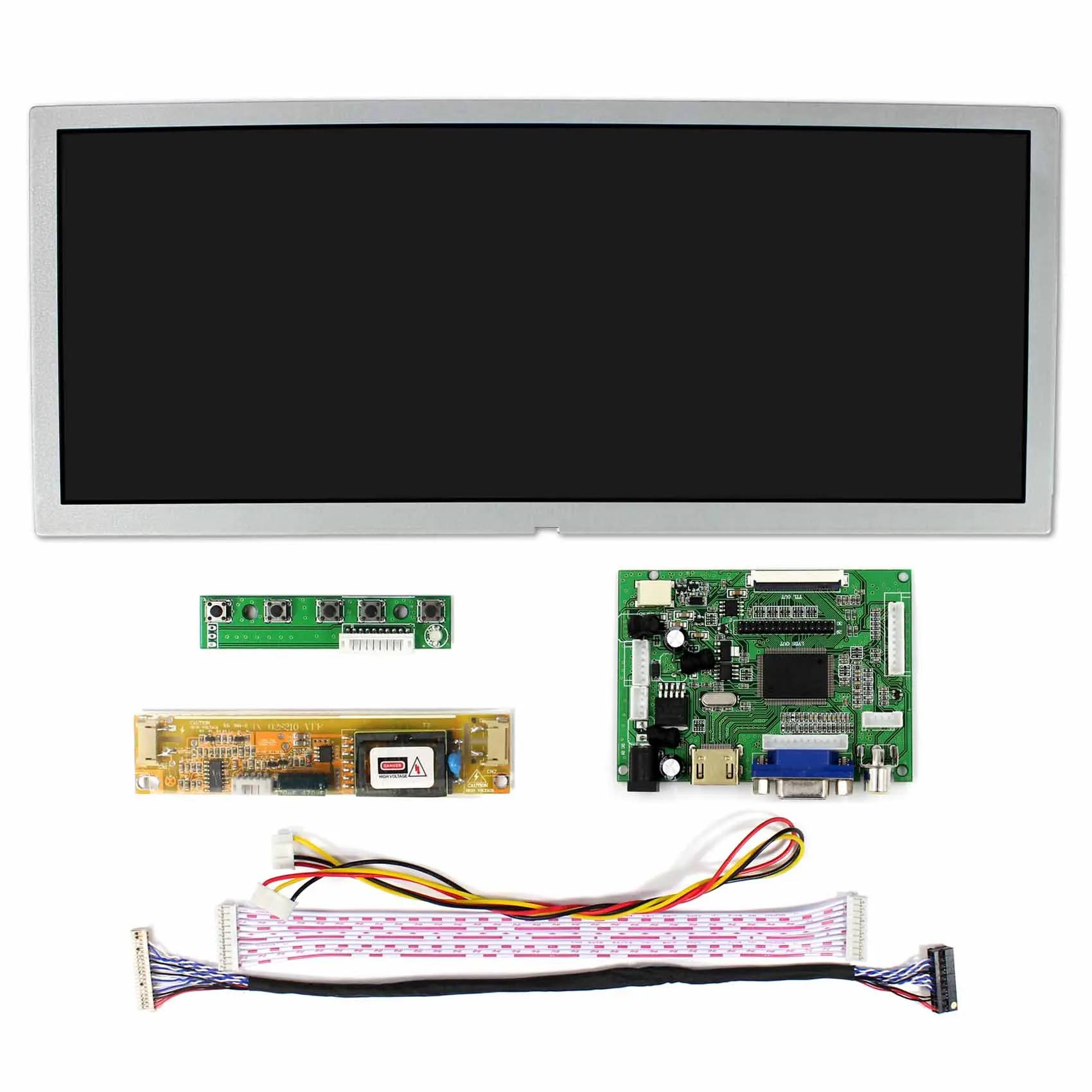 HD-MI VGA 2AV LCD Driver Board 12.3inch 1280X480 LQ123K1LG03 LCD Screen For Arcade Machines / Car Monitor work with raspberry pi