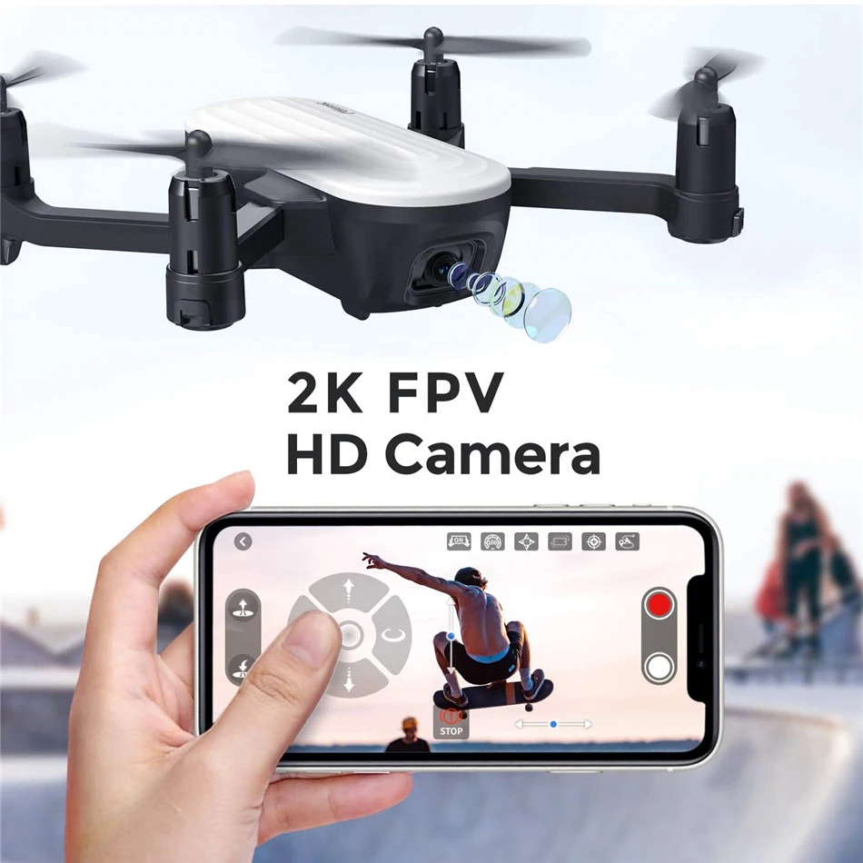 2021 New P6 Elfin Foldable Drone With 2k Fhd Camera Fpv Rc Quadcopter Gesture Control Headless Mode Remote Control Toys For Kids