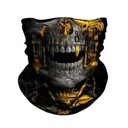 3D Skull Skeleton Balaclava Seamless Motorcycle Neck Face Shield Mask Scarf Bicycle Hunting Outdoor Anti-UV Bandana Headband