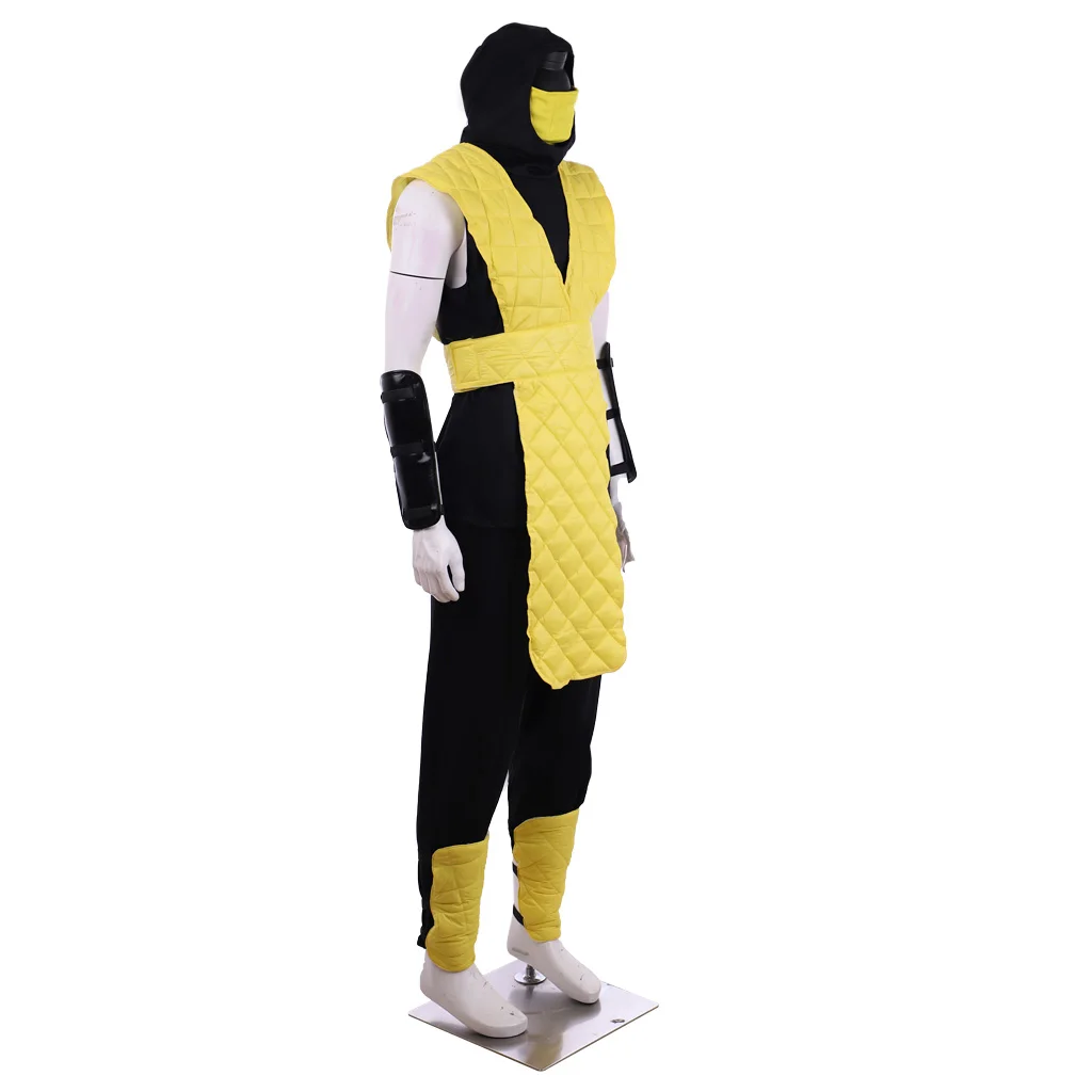 Spiel Mortal Kombat X Scorpion Kostüm Sub-Null Cosplay Gelb Blau Schlacht Kampf männer Outfit Erwachsene Voller Anzug halloween Karneval