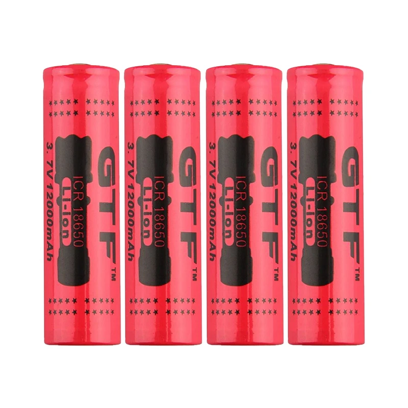 GTF 3.7V 18650 12000mAh Rechargeable Battery 2/4/8pcs Battery + 4 Slots 3.7V 18650 USB charger