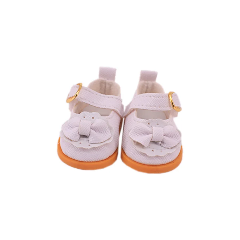 Fashionable and cute 6cm bowknot canvas shoes handmade, suitable for 14-inch children's dolls, birthday holiday gifts