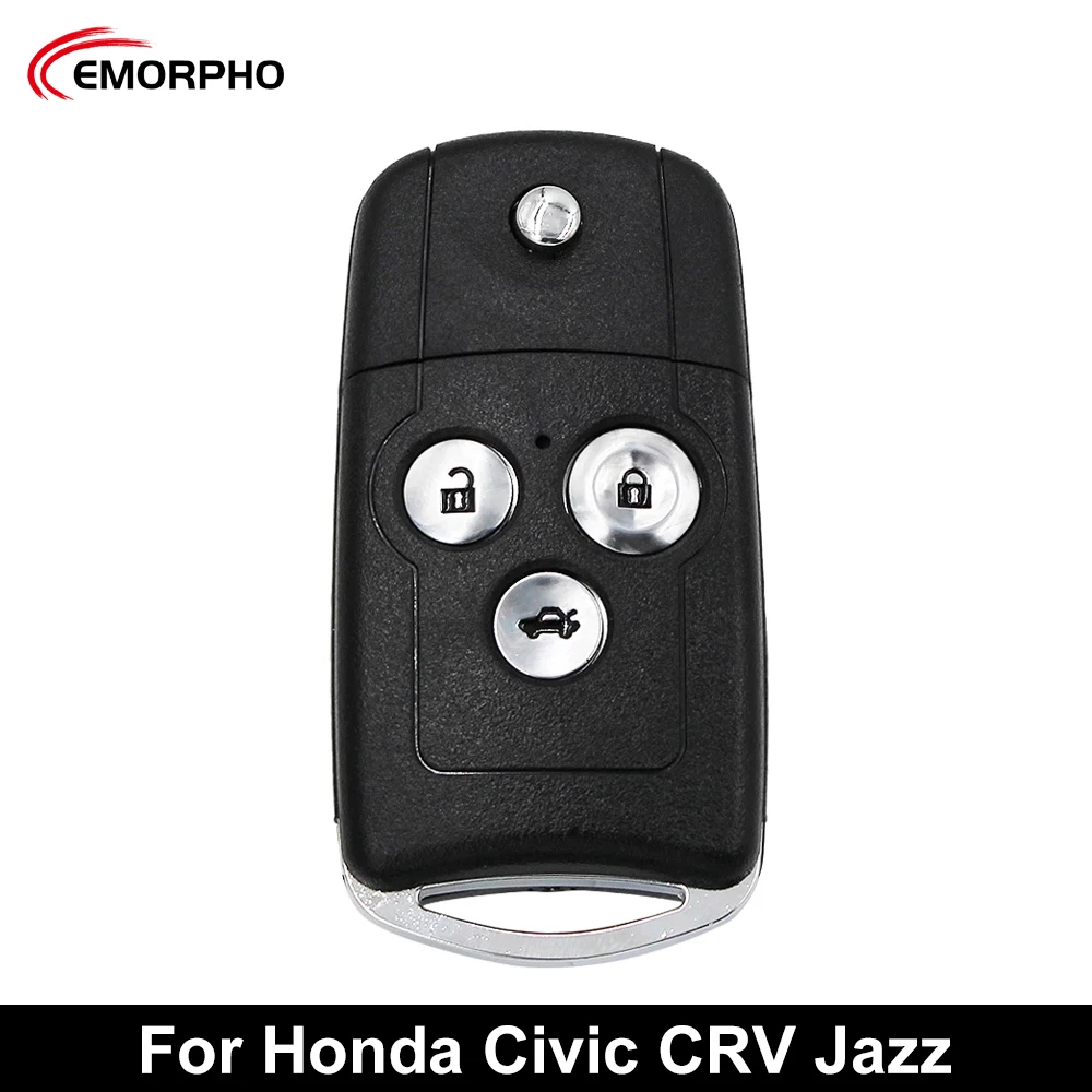 EMORPHO 3Buttons Flip Remote Car Key For Honda Accord Eighth Generation 2011 2012 2013 433MHz 46 Chip 2007DJ4041 HLIK3T No Mark