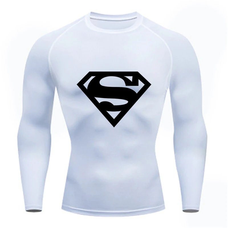 Long Sleeve T shirt Compression Skull Sports Shirt Men GYM Running Jogging Quick-Drying Tshirt Gym Fitness Rashgard Training MMA