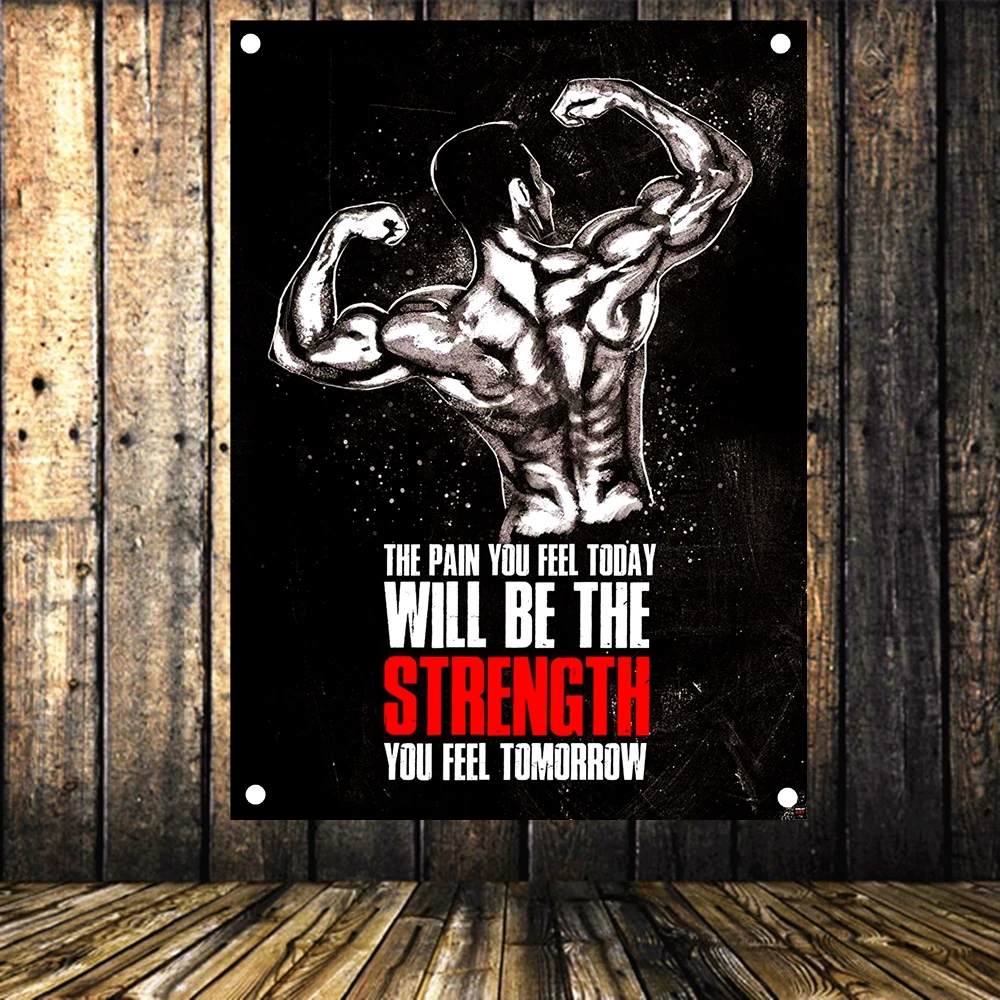 

Gym Wallpaper Workout Inspirational Banners Wall Stickers Lose Weight Motivation Poster Hanging Painting For Room Bedroom Decor