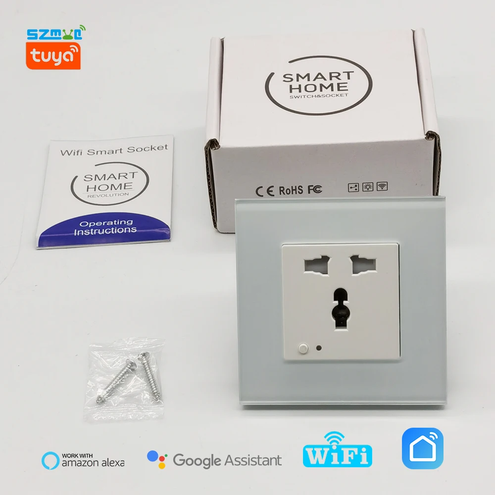 SZMYQ Tuya Smart Socket Smartlife Wifi Connected Electrical Timer Wall Outlet Work With Alexa  Google Assistant Power Sockets