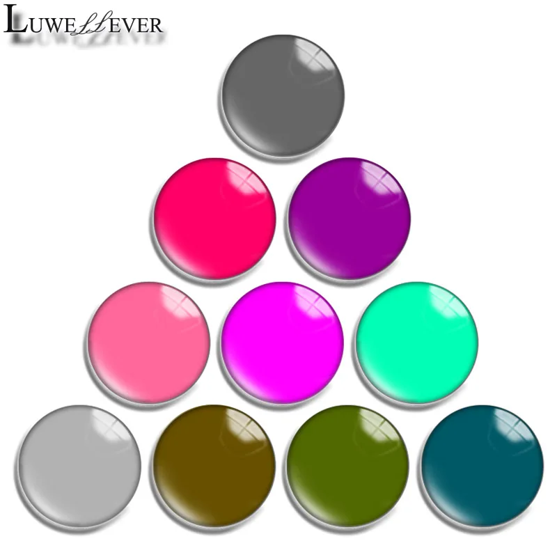 10mm 12mm 16mm 20mm 25mm 30mm 618 Candy Colors Mix Round Glass Cabochon Jewelry Finding 18mm Snap Button Charm Bracelet