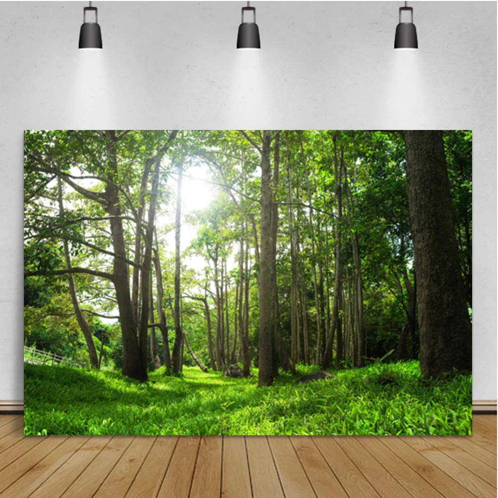 

Laeacco Green Forest Grass Natural Landscape Room Decor Portrait Custom Backdrop Photographic Photo Background For Photo Studio