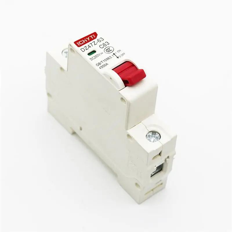 1P DC 12V-250V Solar Mini Circuit Breaker 6A 10A 16A 20A 25A 32A 40A 50A 63A DC MCB for PV System