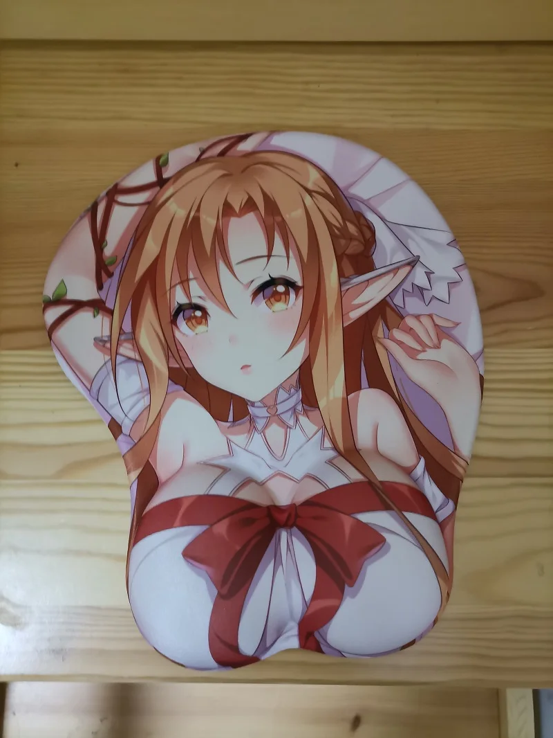 Anime Sword Art Online Yuuki Asuna Sexy Bust 3D Mouse Pad 3D Soft Chest Mouse Pad Mat Wrist Rest