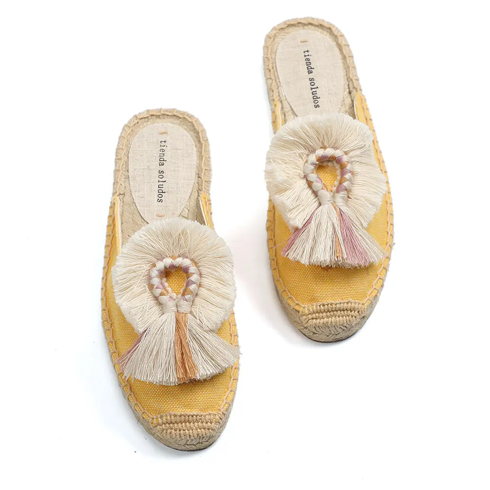 Espadrillas da donna scarpe 2022 pantofole piatte nuove infradito De Mujer vendita canapa estate scivoli in gomma Unicornio Pantufas