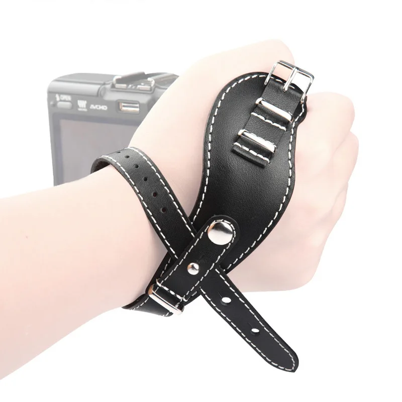 BIZOE Camera Leather Black Hand Strap Wrist Grip For Canon Sony A6500a6400 A6300 A6000A5100 mirrorless A7M3 M2 R2 S2 A7R RX100R