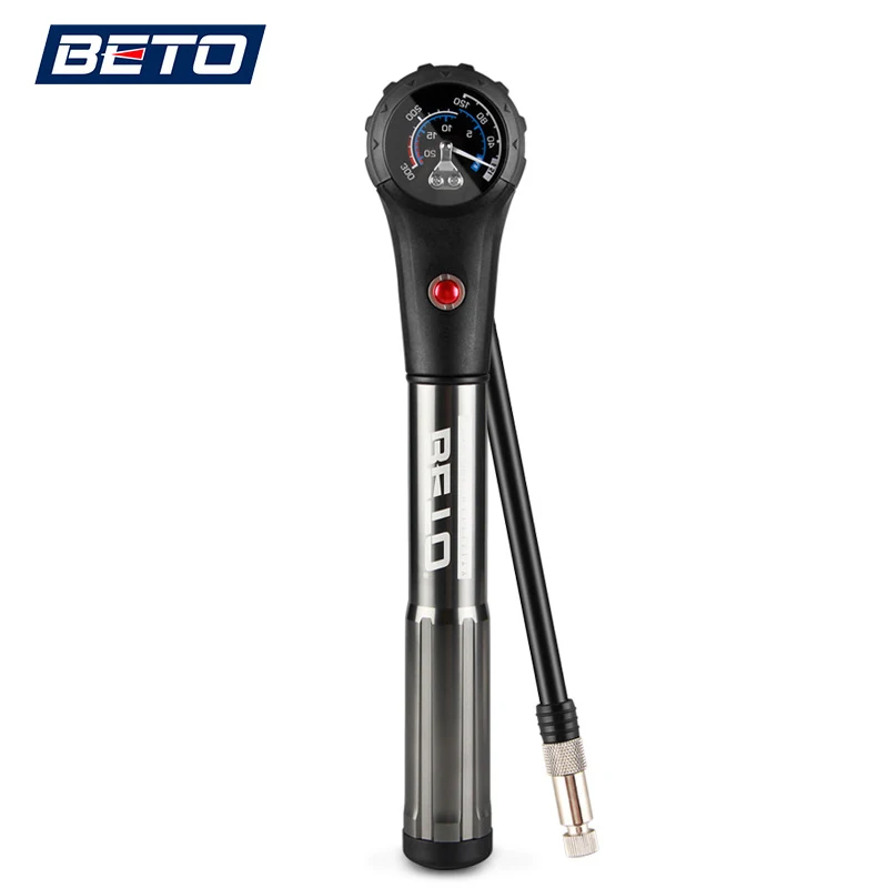 BETO SP-005AG Portable Cycling Pump Alloy Combo Pump with Gauge 300 psi Presta Schrader MTB Bike Tire Shock Fork Inflator