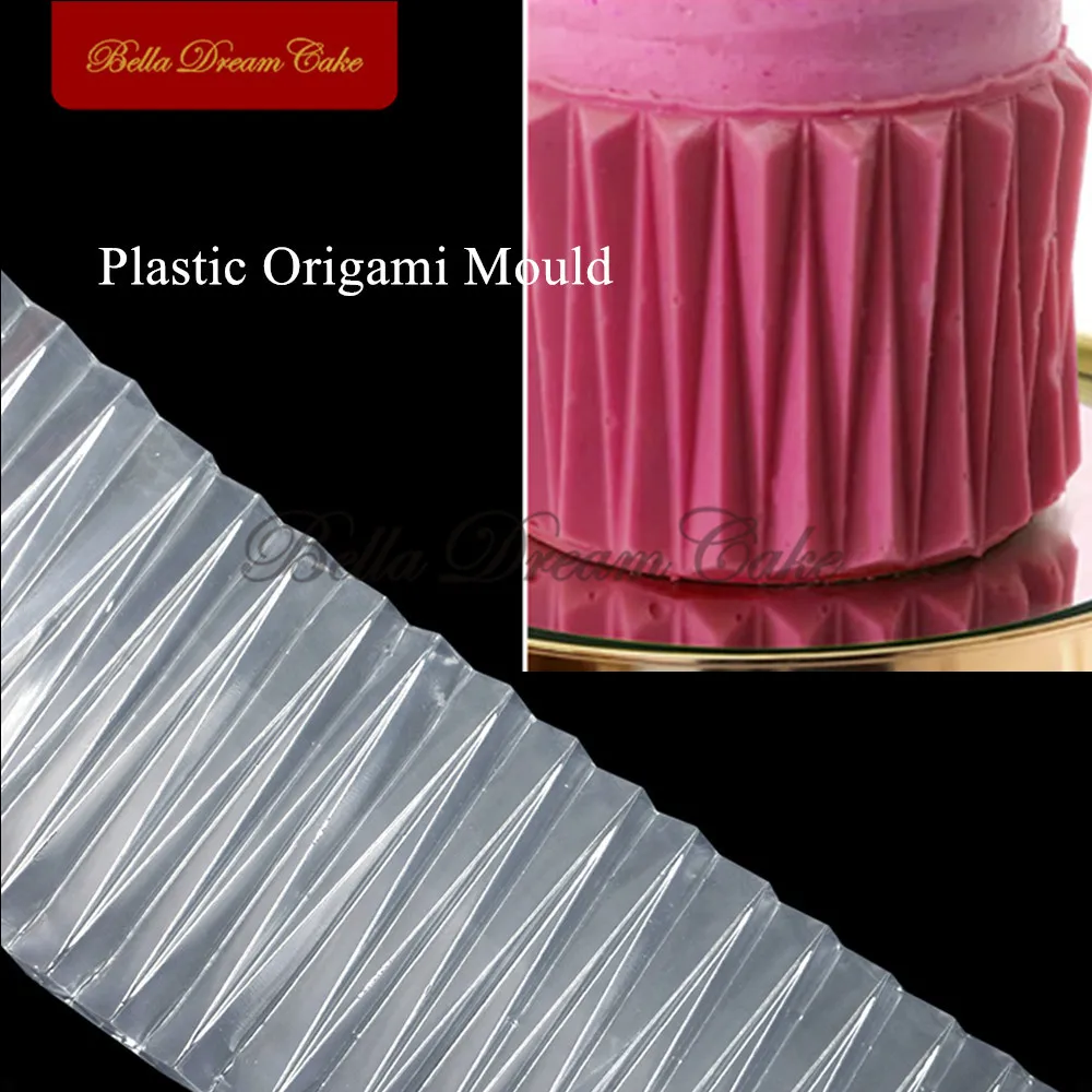3D Chocolate Origami Mould Buttercream Plastic Cake Stencil Lace Cake Border Stencils Template Cake Decorating Tools Bakeware