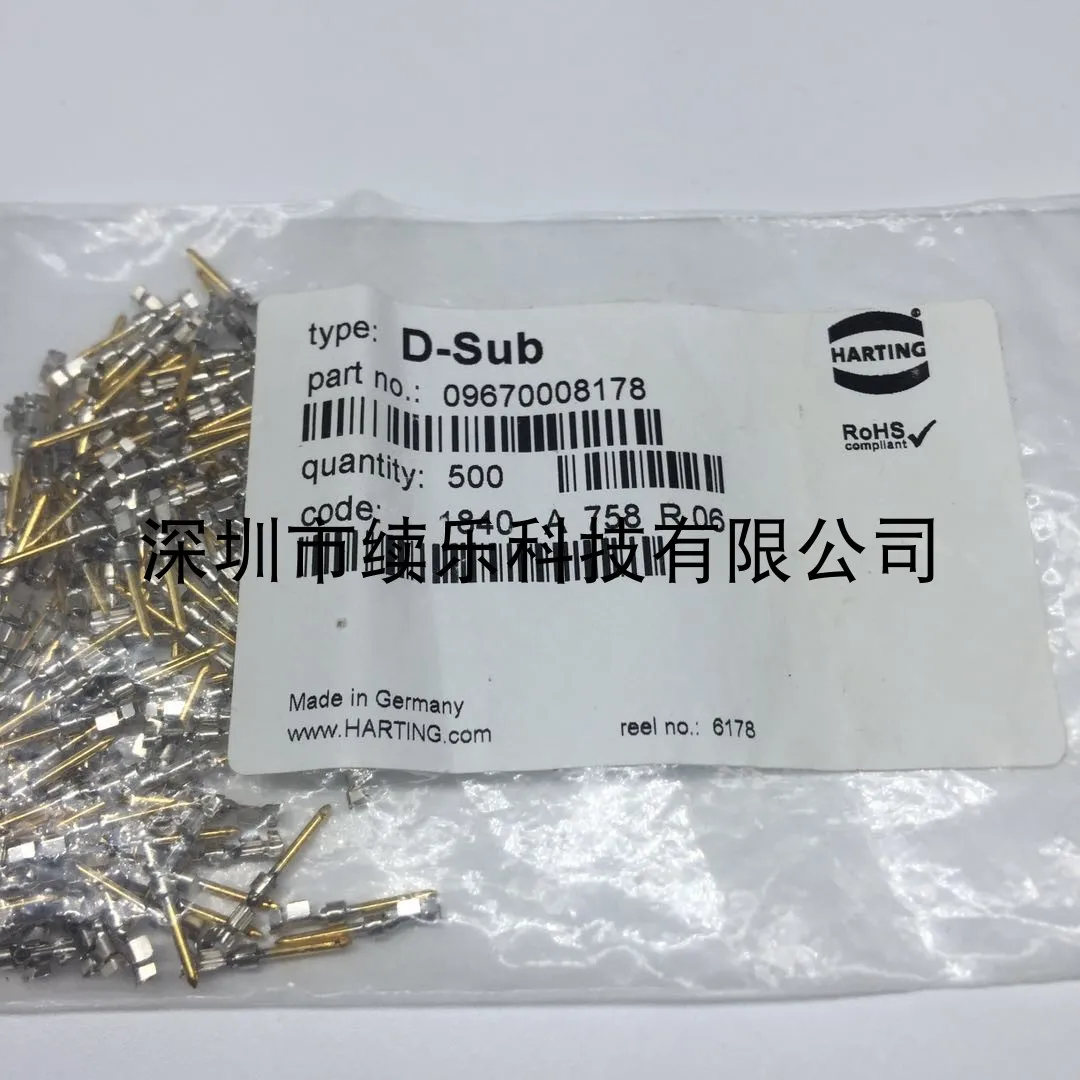 09670008178 German Harding D9 male header pin 0.25mm2-0.56mm2 gold-plated