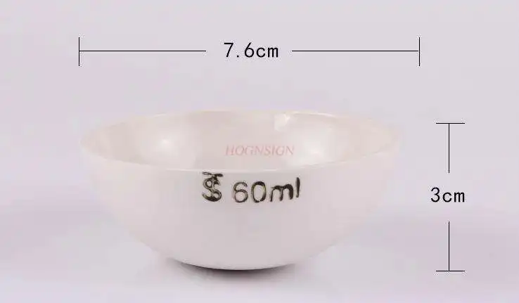 100ml Porcelain Evaporating Dish Ceramic Evaporating Dish 60ml Round Bottom Hemisphere Chemical Experiment Instrument