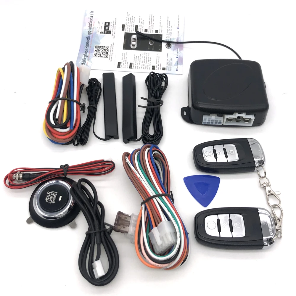 Start stop keyless entrada início remoto sistema de bloqueio da porta do carro alarme do carro remoto motor do carro starter para o aplicativo/chave inteligente