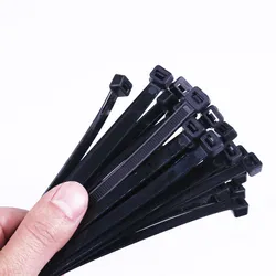 250pcs/500Pcs/bag 150,200,250,300,350,400,450,500 mm Length 3.6mm Width Self-Locking BlACK Nylon Wire Cable Zip Ties Cable Ties