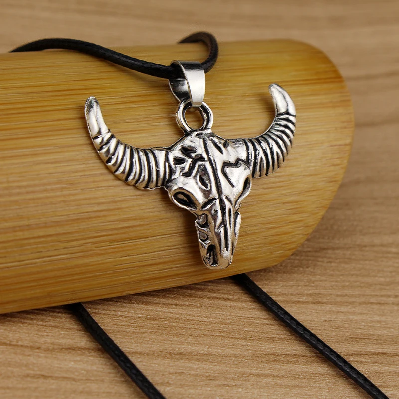 Vintage Bull Head Necklace Nordic Style Silver Pendant Symbol Of Bravery Collar Accessories Dropshipping In Stock