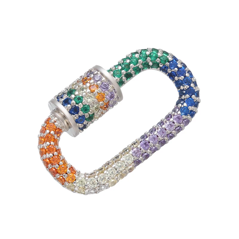 Pavé-Zirkonia 18K vergoldeter Karabinerverschluss DIY Schmuckzubehör für handgefertigte Halsketten- und Armbandkomponenten Schraubverschluss: VK106 – Detail 20