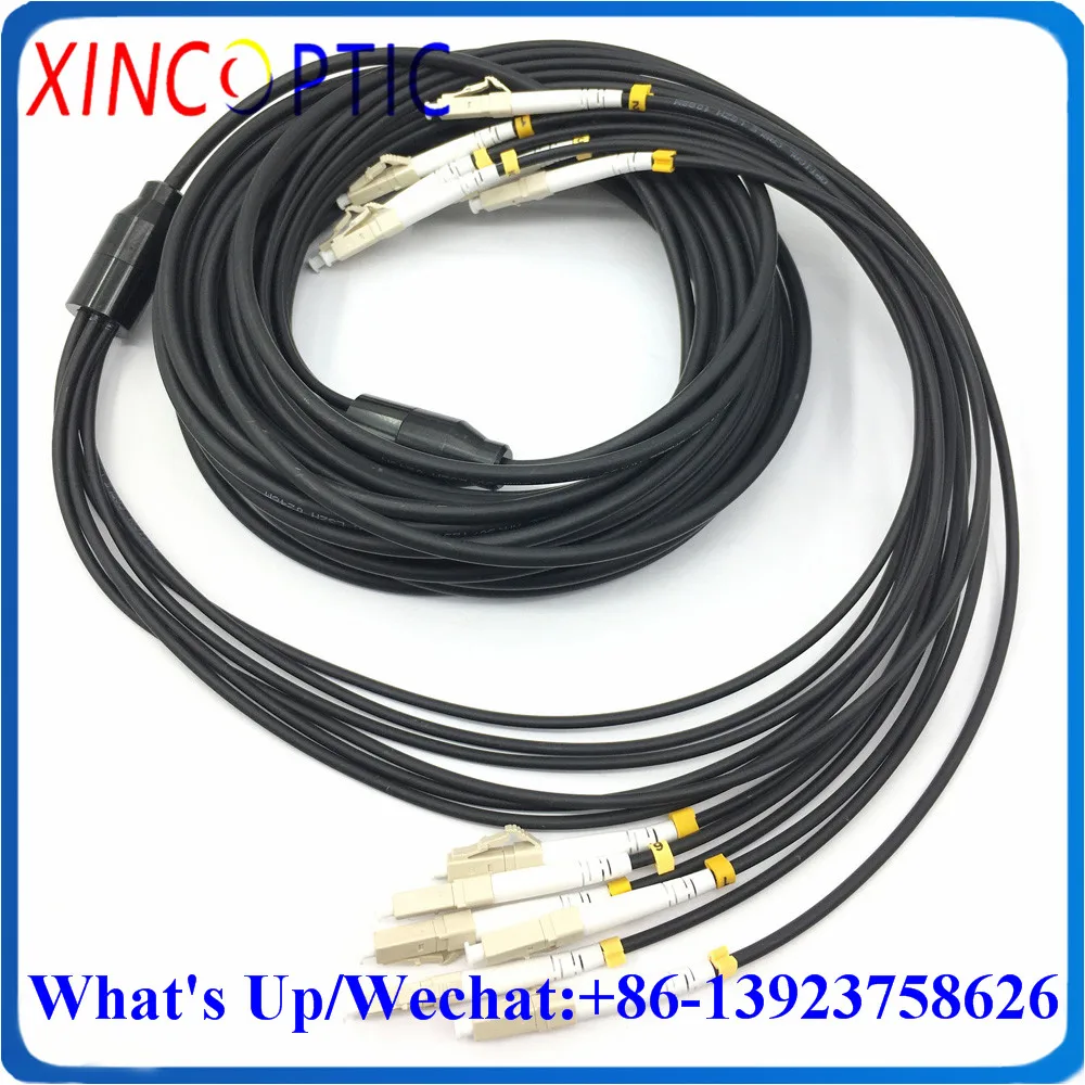 

60M,6Core OM2 50/125 60Mts ST/FC/SCLC-LCUPC 6Fibers Multimode Armored Cable LSZH/TPU 4.5mm Black Armored Fiber Optic Patch Cord