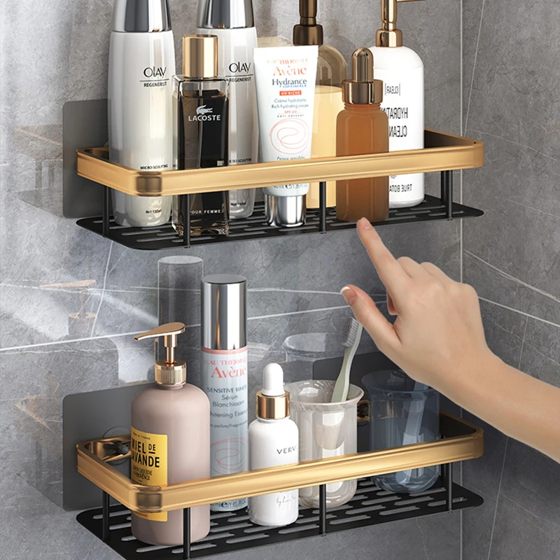 

Wall-mounted Bathroom Storage Rack Shelf Bathroom Storage Rack For Kitchen Toiletries Storage Household Bathroom Accessories