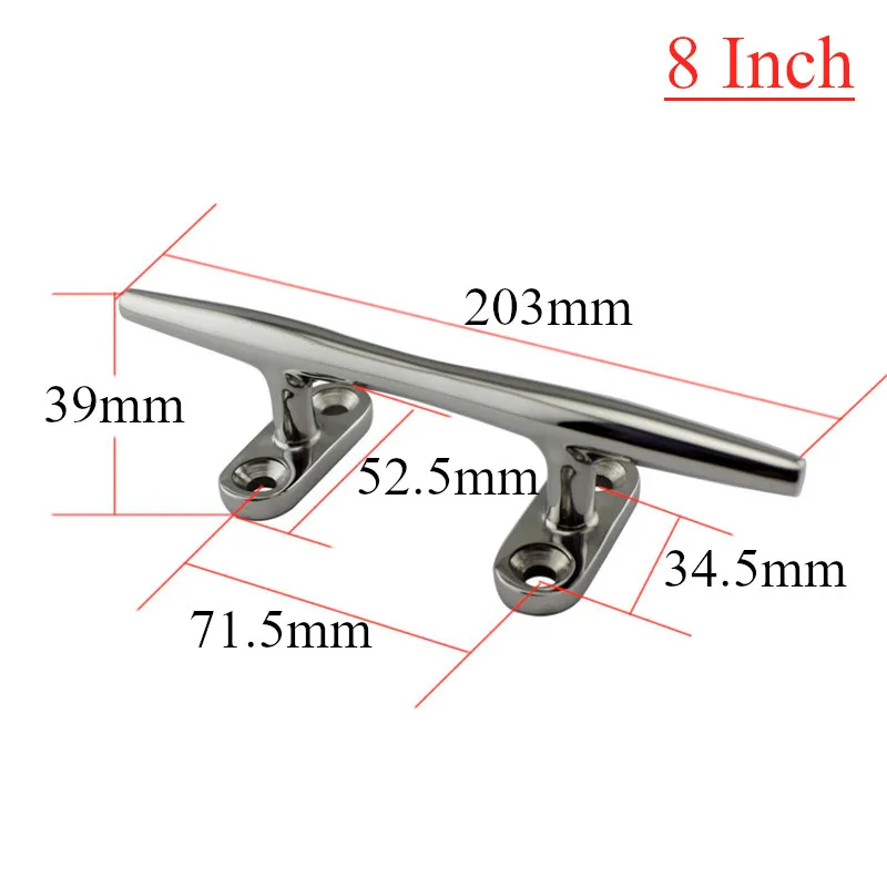 2PCS/4PCS 5 inch 8 inch Stainless Steel Boat Deck Hollow Open Base Cleat Flush Mooring Cleat For Marine Yacht Boat Accessories