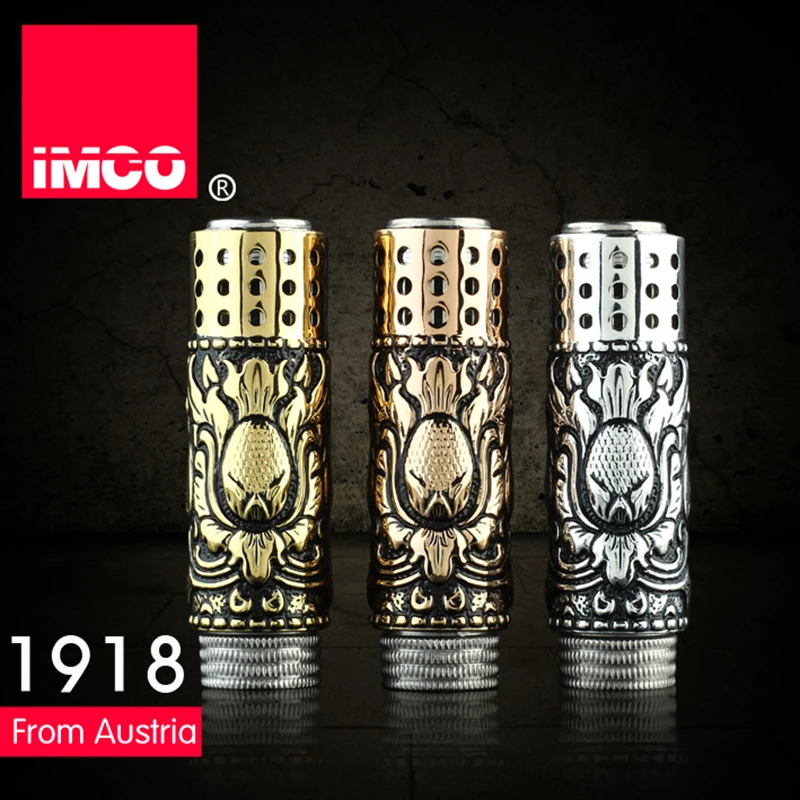 Genuine IMCO Kerosene Lighter Austria Retro Armor Stainless Steel Windproof Grinding Wheel Cigarette Lighter Gift Wooden Box