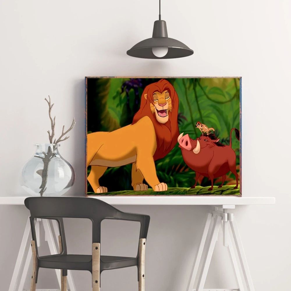 Disney Round Drill 5D DIY Diamond Painting Cartoon The Lion King Simba 3D Diamond Embroidery Cross Stitch Home Decor Gift