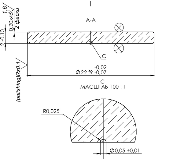 Diameter 22mm Optical Reticle for Aim Riflescope Eyepiece