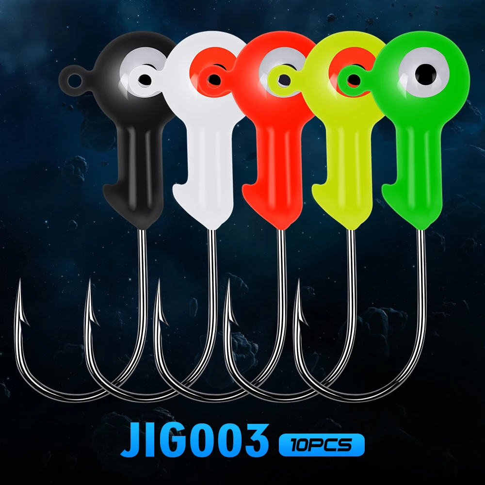 10pcs/lot Jig Big Hooks Lead Round Head Fishing Lures JIGS HOOKS 1G-2G-4G-5G-7G-10G Fishing Hook 5 Colors FISHHOOKS