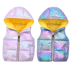 Fashion Boys Girls Vests Coat Spring And Autumn Baby Vests Jacket Keep Warm Children Clothing Solid Color Girls Boys Down Jacket