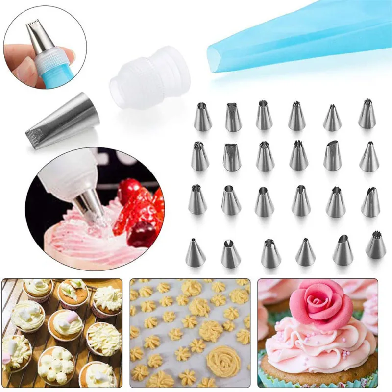 24 PIECES ICING PIPING NOZZLE TOOL SET BOX – CAKE CUPCAKE SUGARCRAFT DECORATING