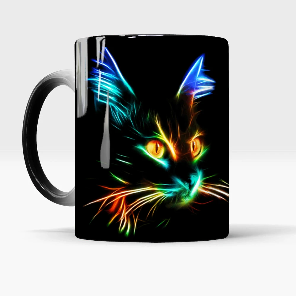 New Colors Magic Cat Coffee Mug Color Changing Mugs Cup 110z Ceramic Tea Milk Cup Gift