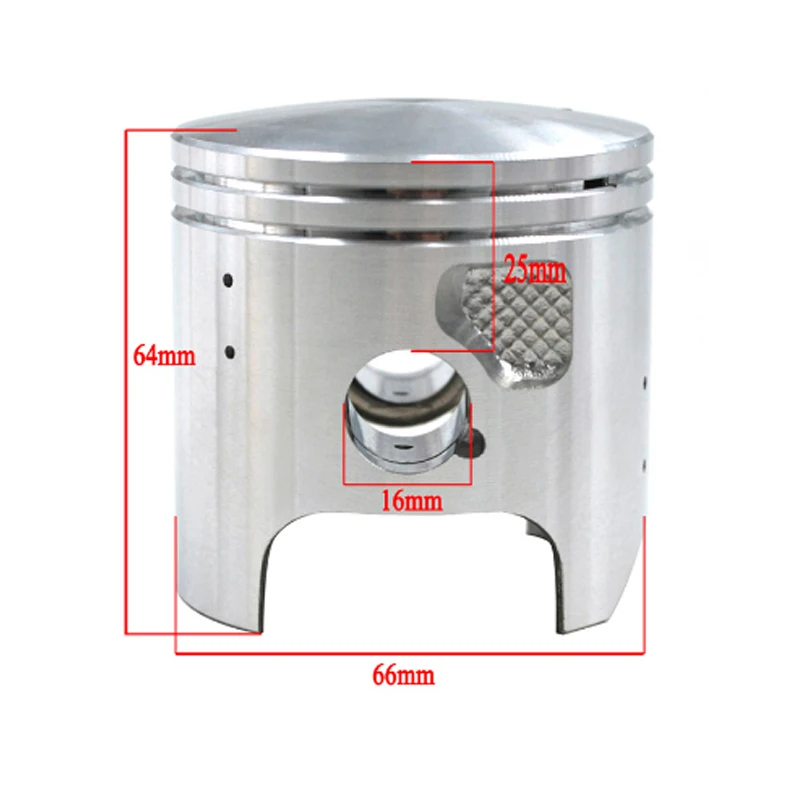 Motorcycle high quality piston with rings diameter 66mm The piston