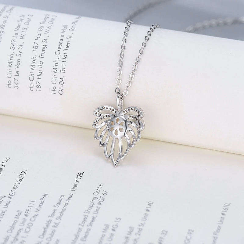

Pure 925 Sterling Silver Women Necklaces Trendy Leaf Pendant Necklace For Women Girl Anniversary Party Silver 925 Jewelry Gifts