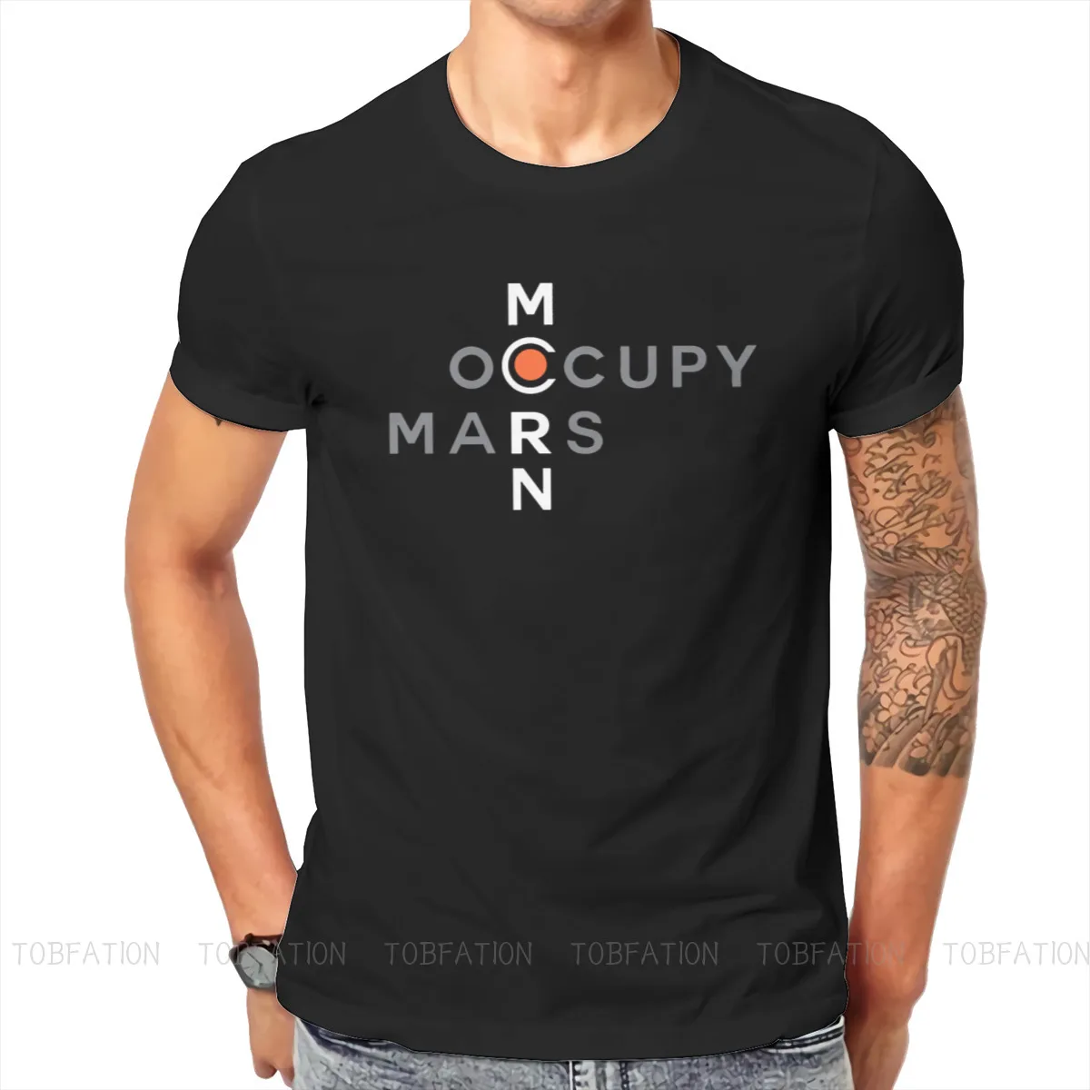 Occupy Classic Mars 2020 Space Explorers Tshirt Black Punk T shirt Streetwear Homme Pure Cotton Ofertas Short Sleeve Tops