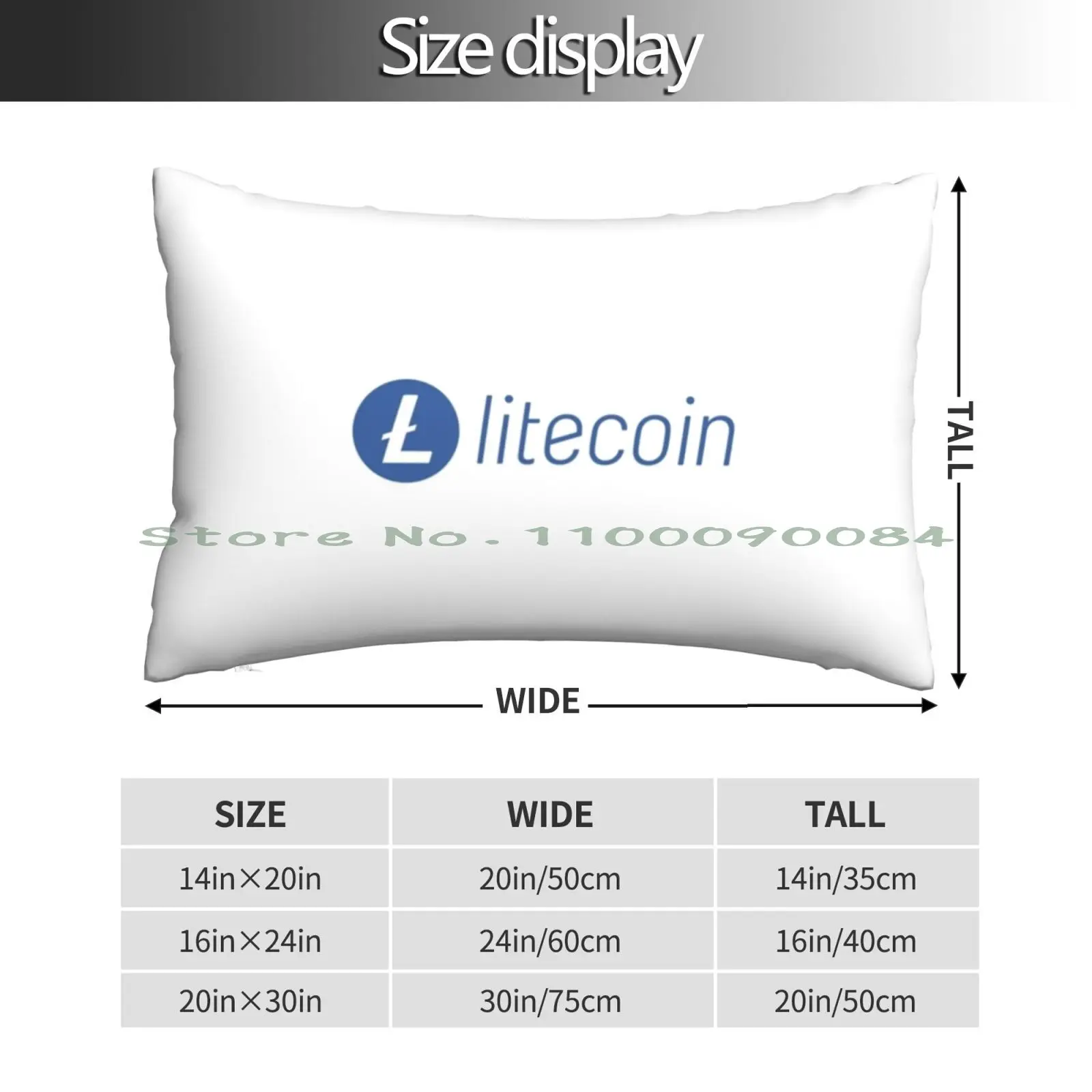 Litecoin Logo Pillow Case 20x30 50*75 Sofa Bedroom Best Selling Priest Stuff Priest Trending Priest Populer Priest Discount