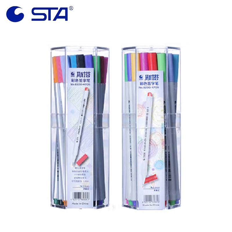 

STA Colored Hook Line Pen 0.4mm 18/26 Colors Stroke Needle Pen Design Architectural/Sketch/Draft/Drawing/Comic Line Special 6500