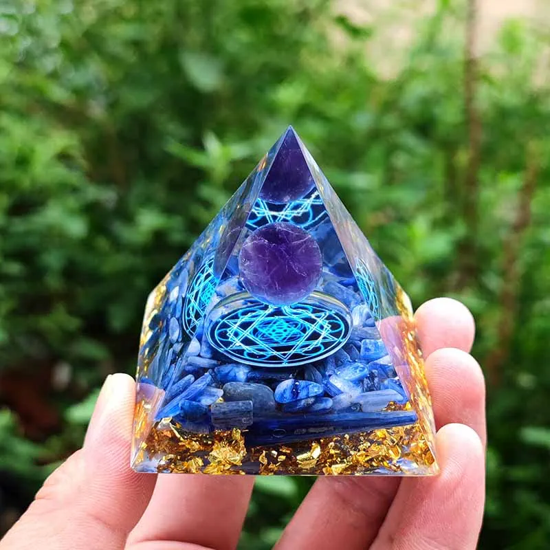 Orgone Piramide Amethist Crystal Quartz Orgone Piramide 60Mm Reiki Energy Healing Chakra Meditatie Tool