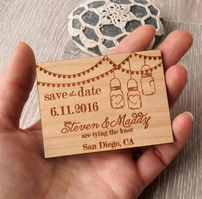 

Wedding save the date magnets, wedding save the dates, mason jar design, wooden magnets, wedding magnets, rustic save the dates