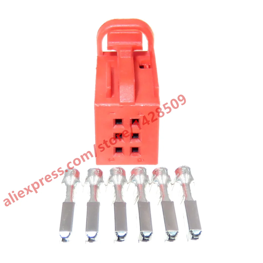 1 Set 6 Pin 0.6 Series Red Car Tire Pressure Alarm Unsealed Plug Wiring Harness Connector 1534121-3 4D0971636B