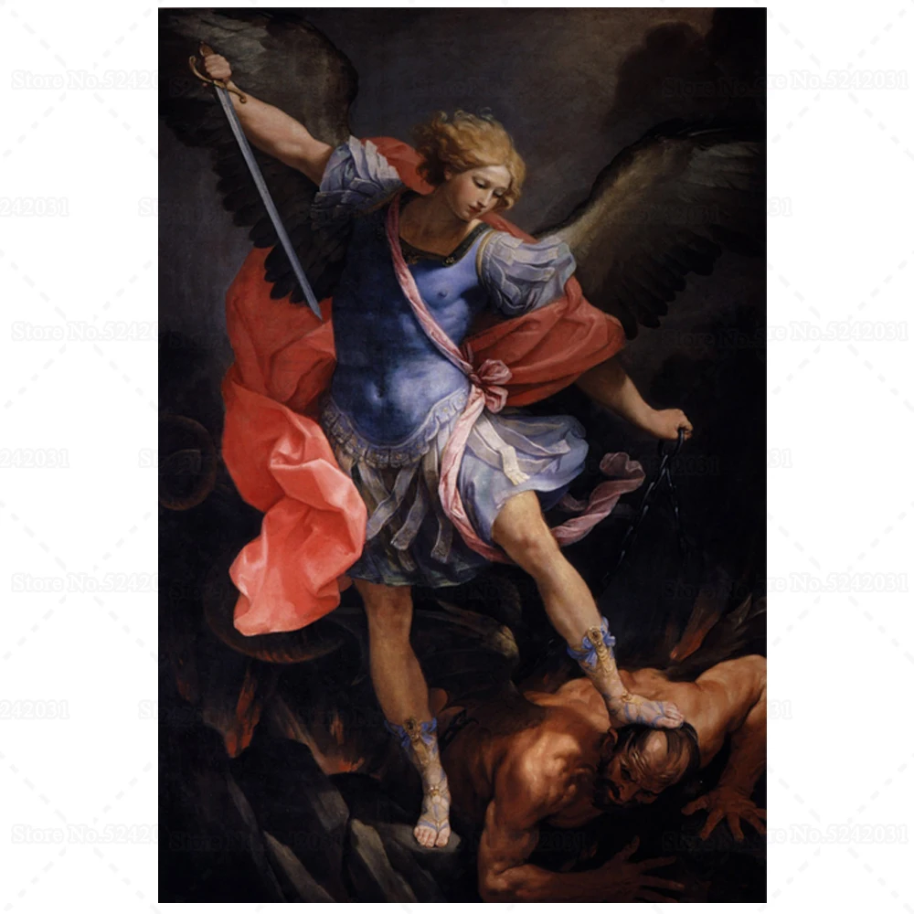 

Guido Reni The Archangel Michael Defeating Satan 5D DIY full Rhinestone Mosaic Diamond Painting Gift Home Decoration WG1938